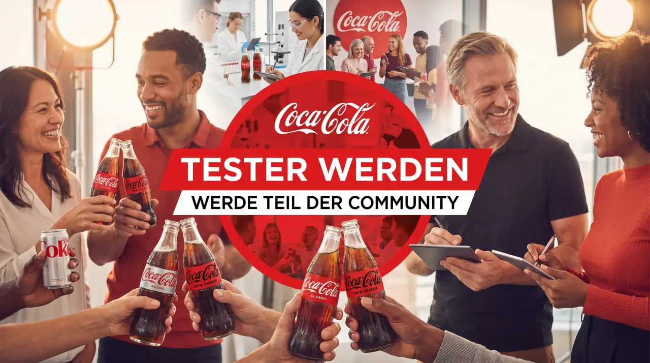 Person bewirbt sich als Coca-Cola Produkttester online