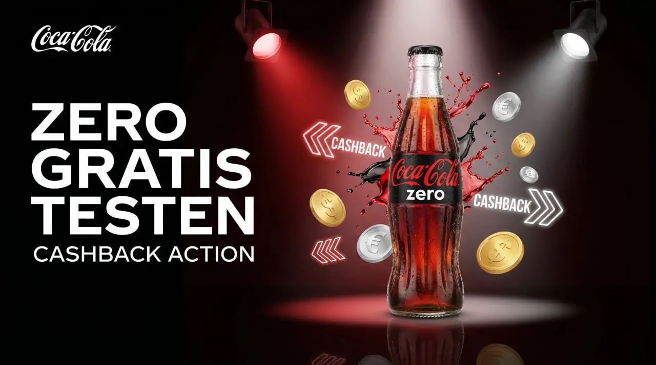 Coca-Cola Zero Sugar Dose und Kassenbon für Cashback-Aktion